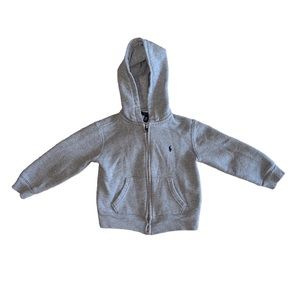Polo Ralph Lauren Gray Cotton Blend Fleece Zip Up Hoodie
